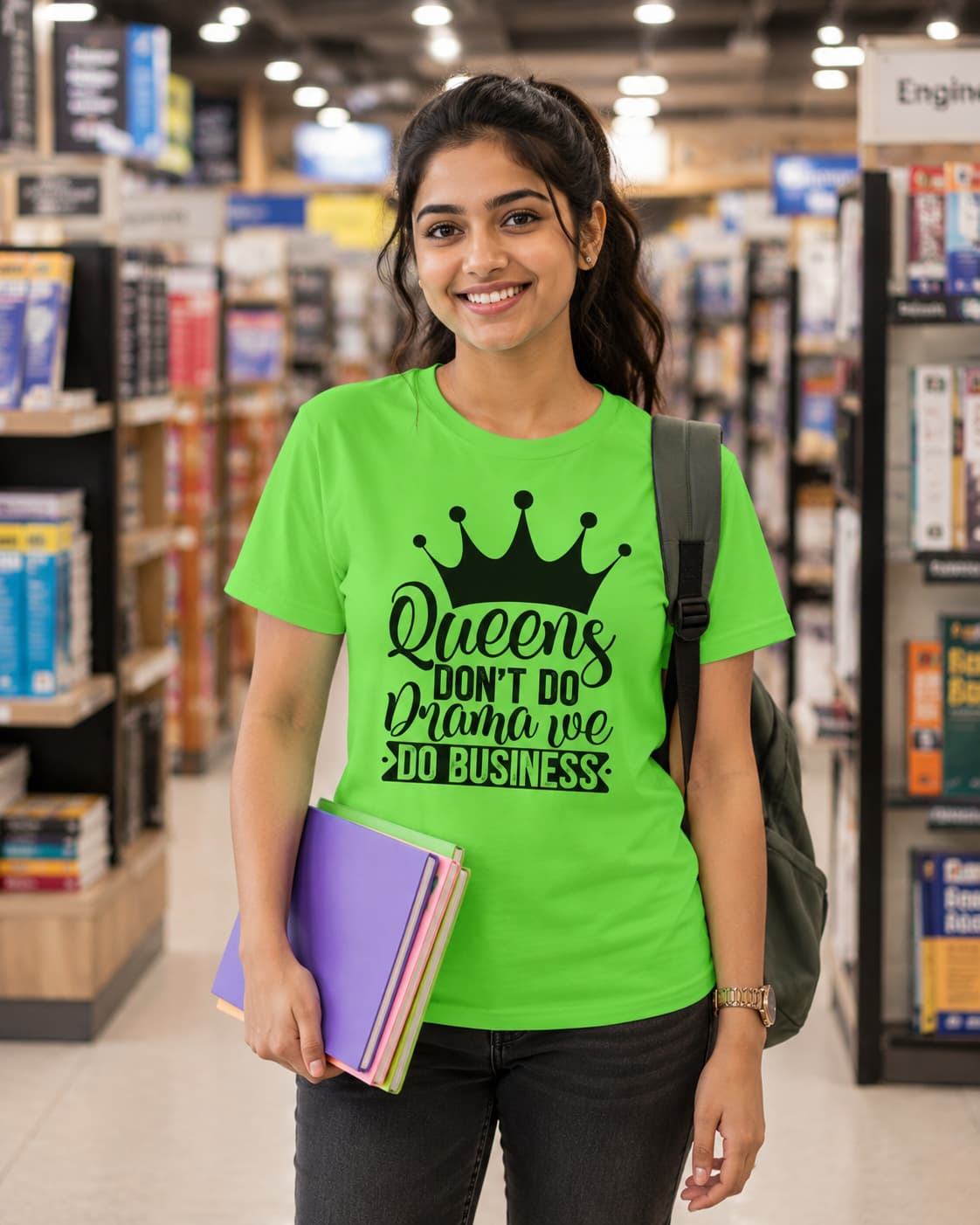WOMENS LIRIL GREEN ROUNDNECK T-SHIRT
