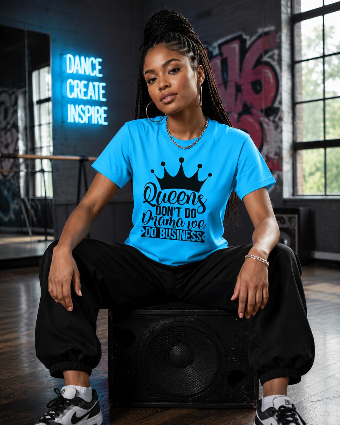 WOMENS SKY BLUE ROUNDNECK T-SHIRT