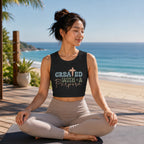 WOMENS BLACK CROP TANK TOP