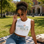 WOMENS WHITE CROP TANK TOP