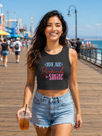 WOMENS BLACK CROP TANK TOP