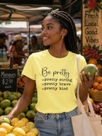 WOMENS BUTTER YELLOW ROUNDNECK T-SHIRT