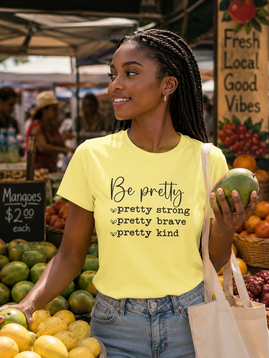 WOMENS BUTTER YELLOW ROUNDNECK T-SHIRT