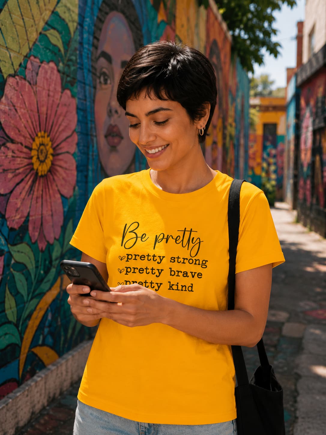 WOMENS GOLDEN YELLOW ROUNDNECK T-SHIRT