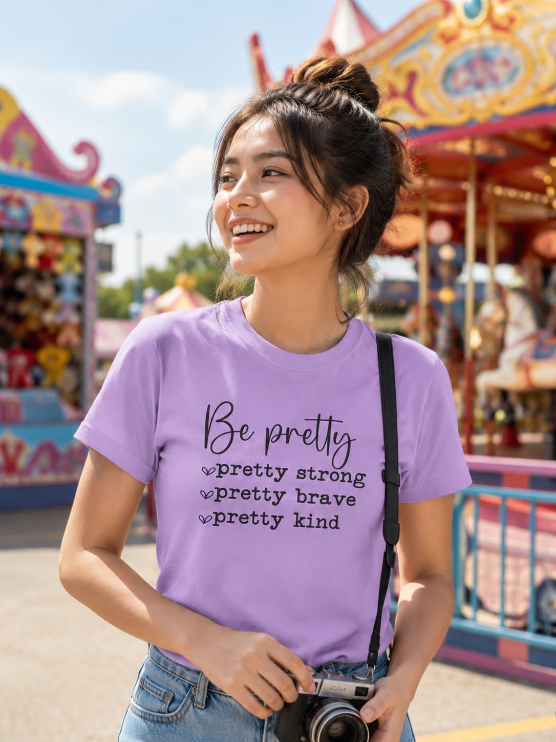 WOMENS IRIS LAVENDER ROUNDNECK T-SHIRT