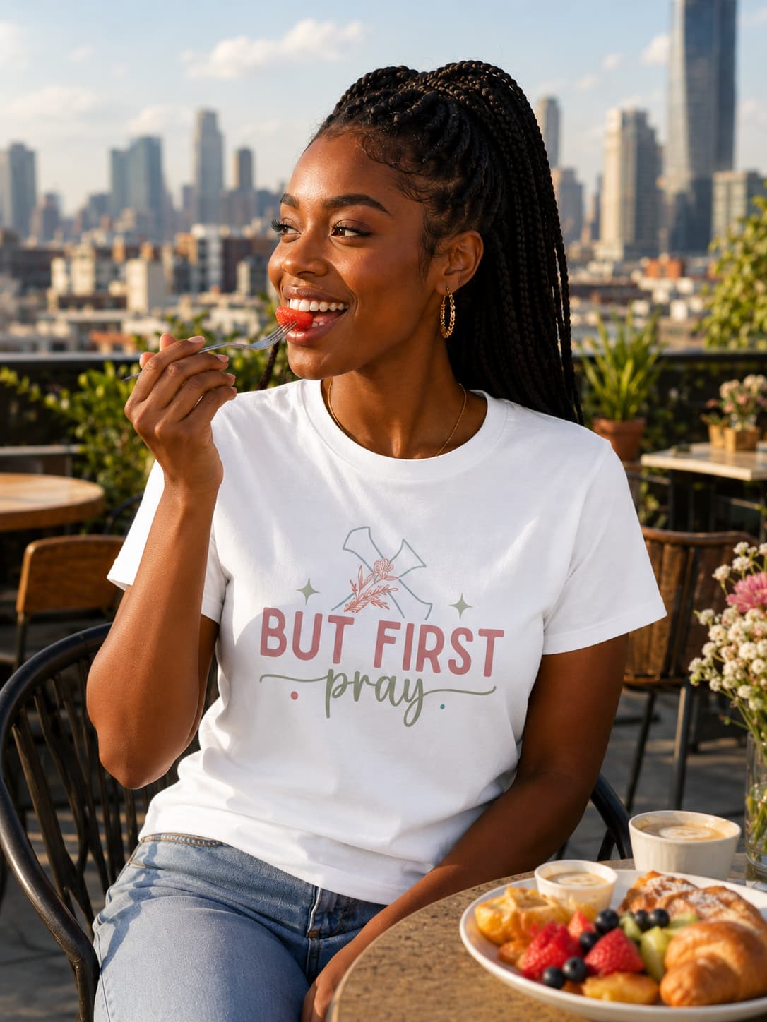 WOMENS WHITE ROUNDNECK T-SHIRT