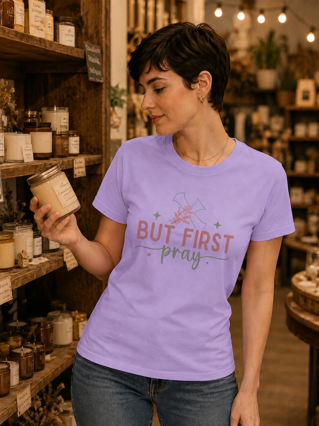 WOMENS IRIS LAVENDER ROUNDNECK T-SHIRT