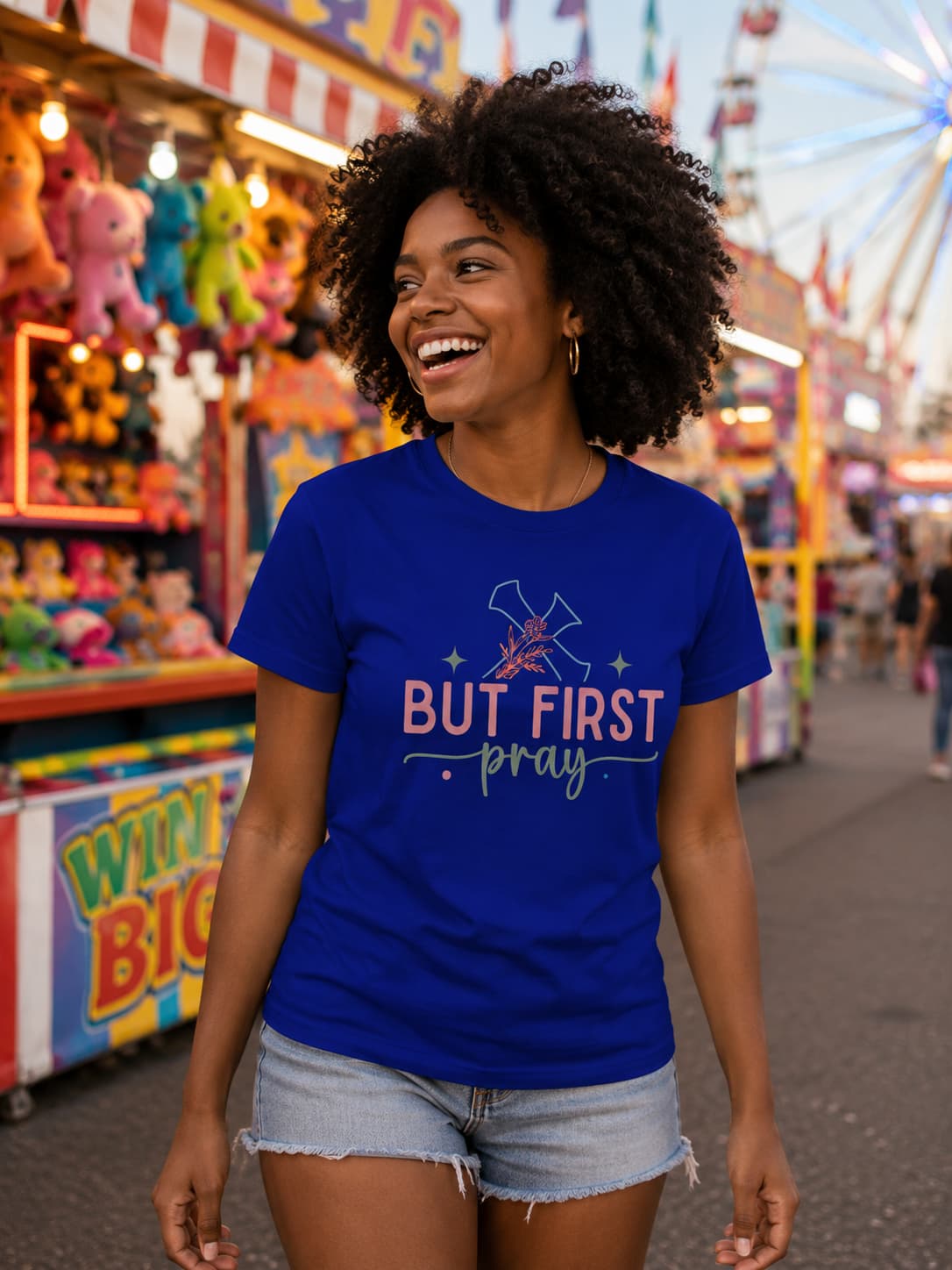 WOMENS ROYAL BLUE ROUNDNECK T-SHIRT