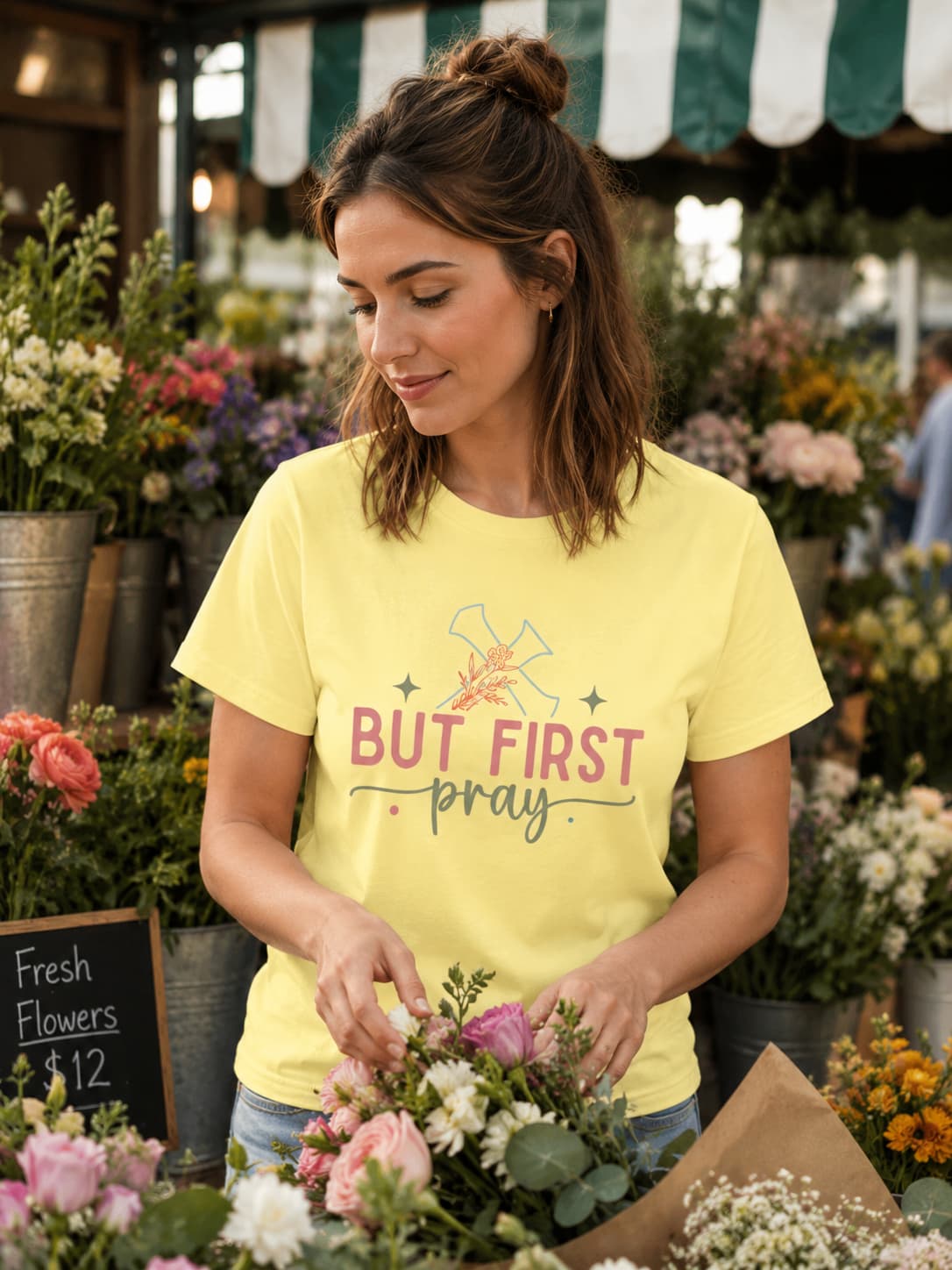 WOMENS BUTTER YELLOW ROUNDNECK T-SHIRT