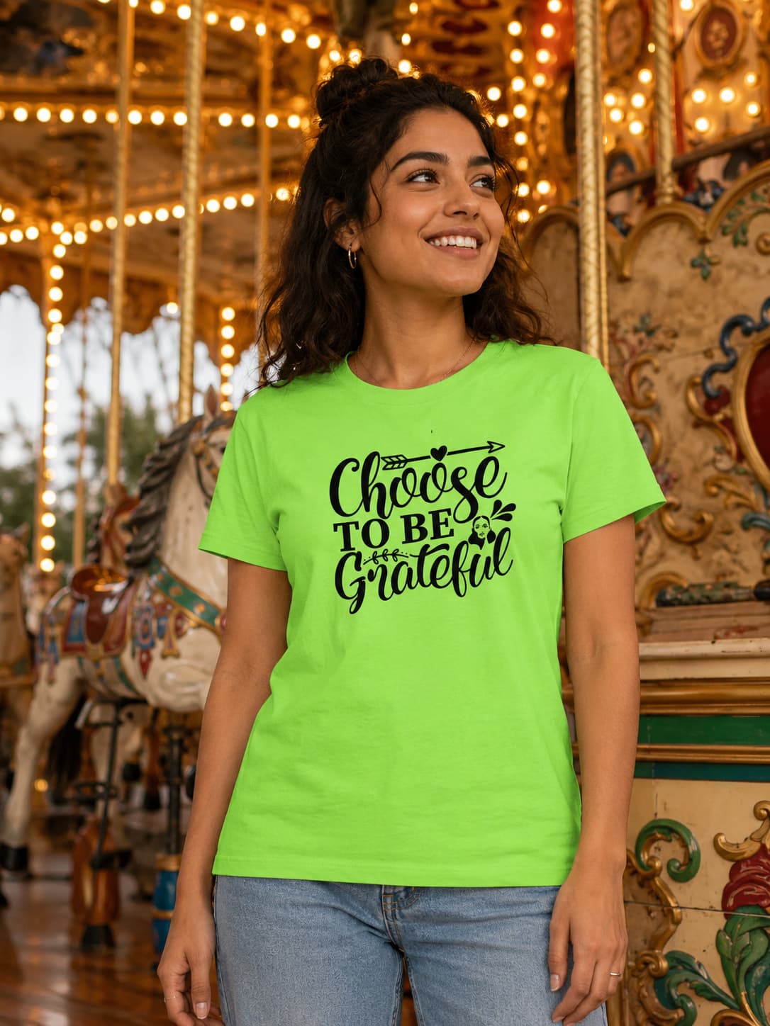 WOMENS LIRIL GREEN ROUNDNECK T-SHIRT
