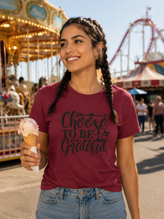 WOMENS MAROON ROUNDNECK T-SHIRT