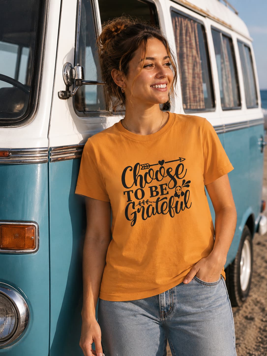 WOMENS MUSTARD YELLOW ROUNDNECK T-SHIRT