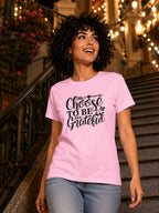 WOMENS LIGHT PINK ROUNDNECK T-SHIRT