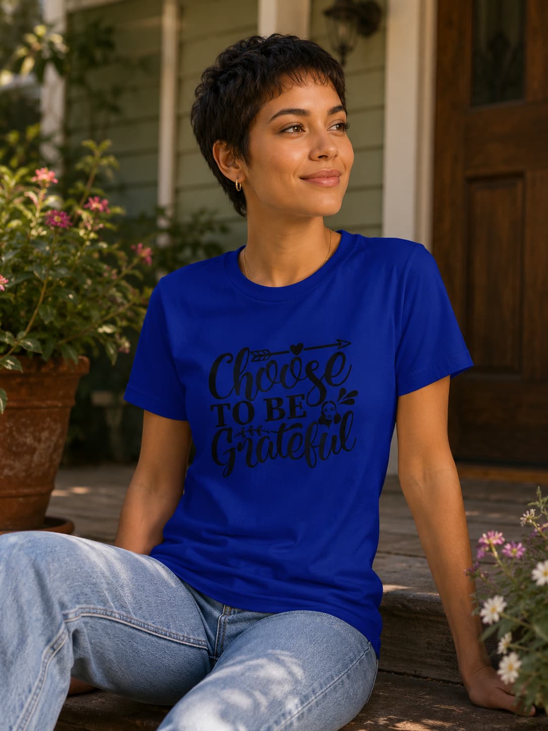 WOMENS ROYAL BLUE ROUNDNECK T-SHIRT