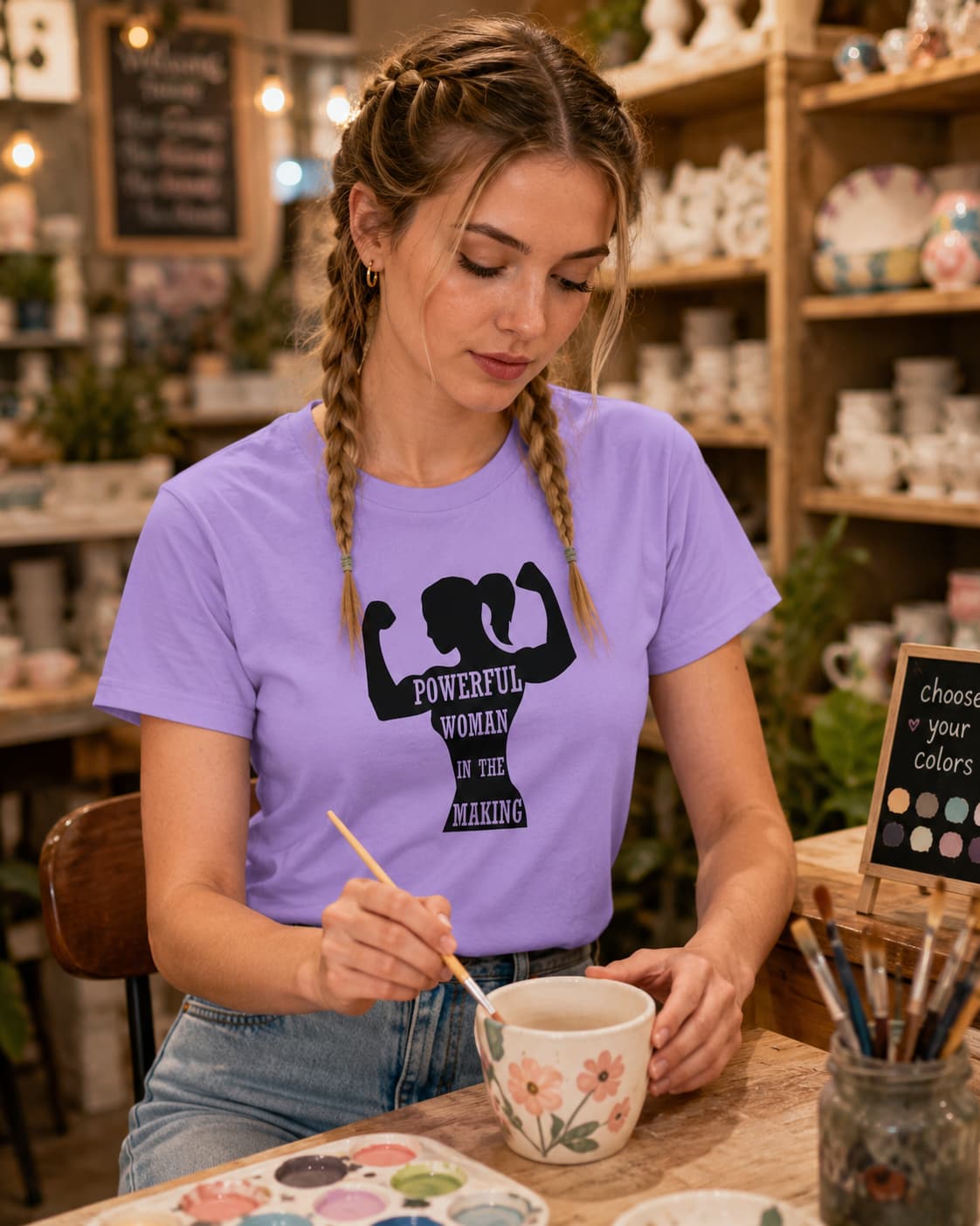 WOMENS IRIS LAVENDER ROUNDNECK T-SHIRT