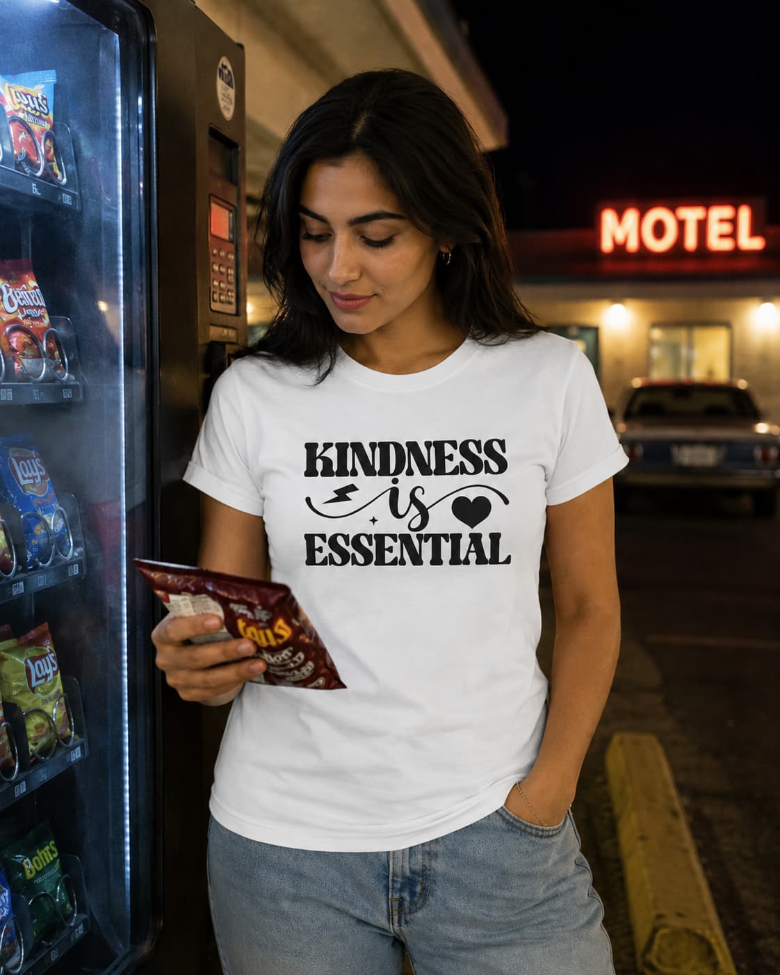 WOMENS WHITE ROUNDNECK T-SHIRT