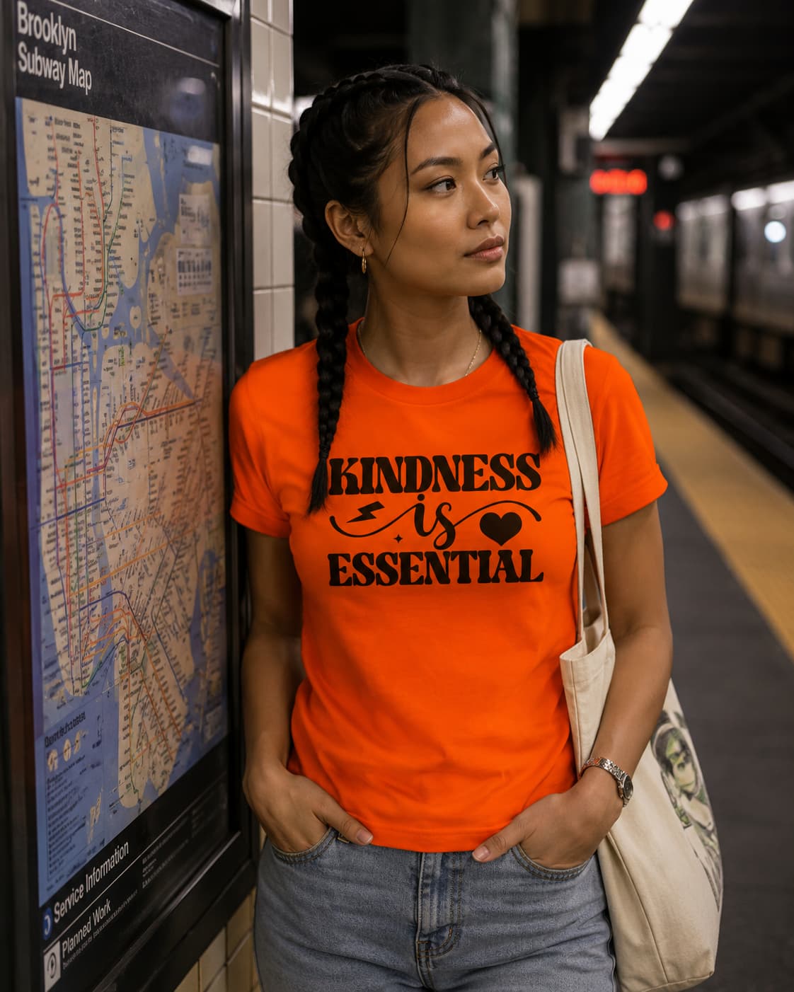 WOMENS ORANGE ROUNDNECK T-SHIRT