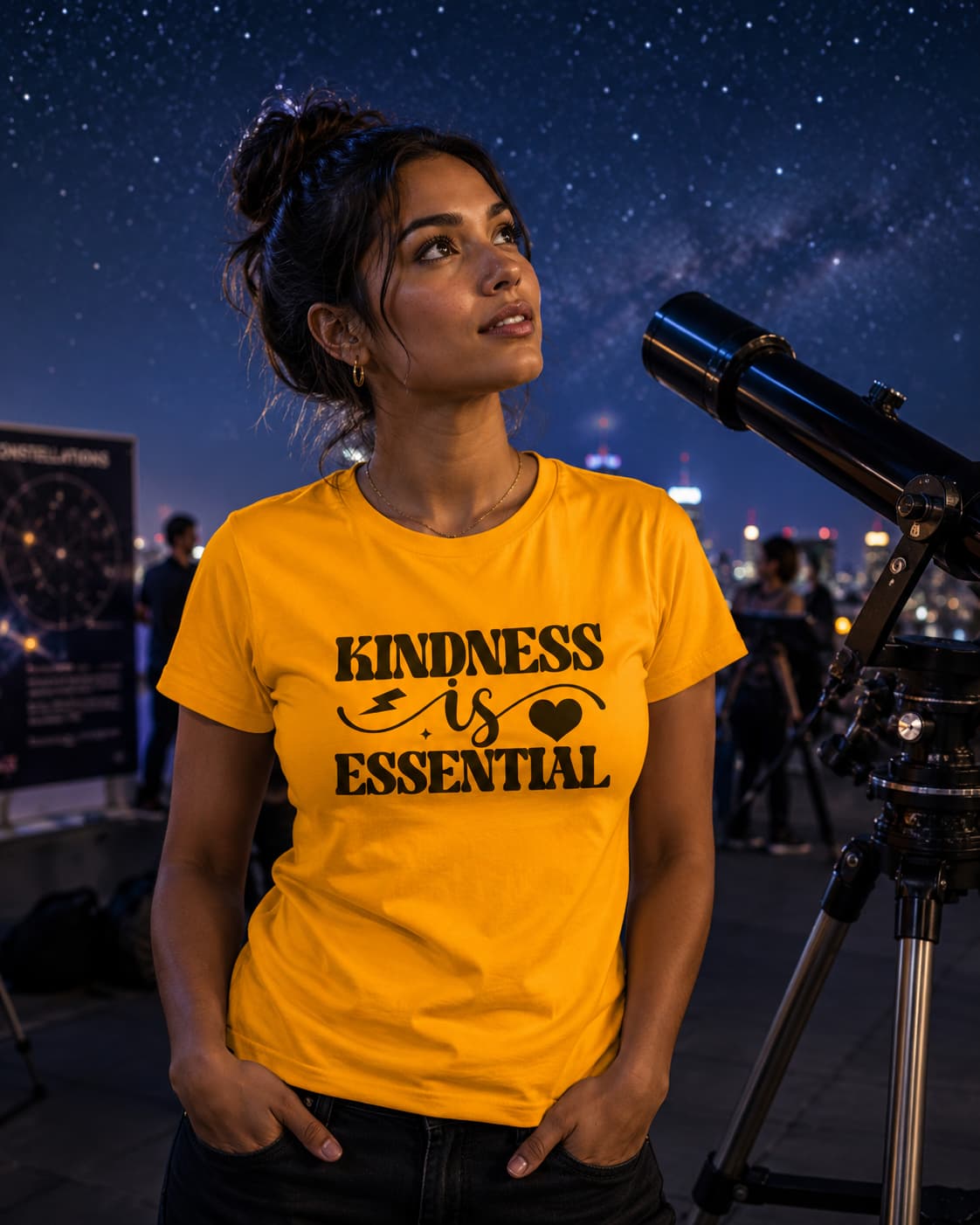 WOMENS GOLDEN YELLOW ROUNDNECK T-SHIRT