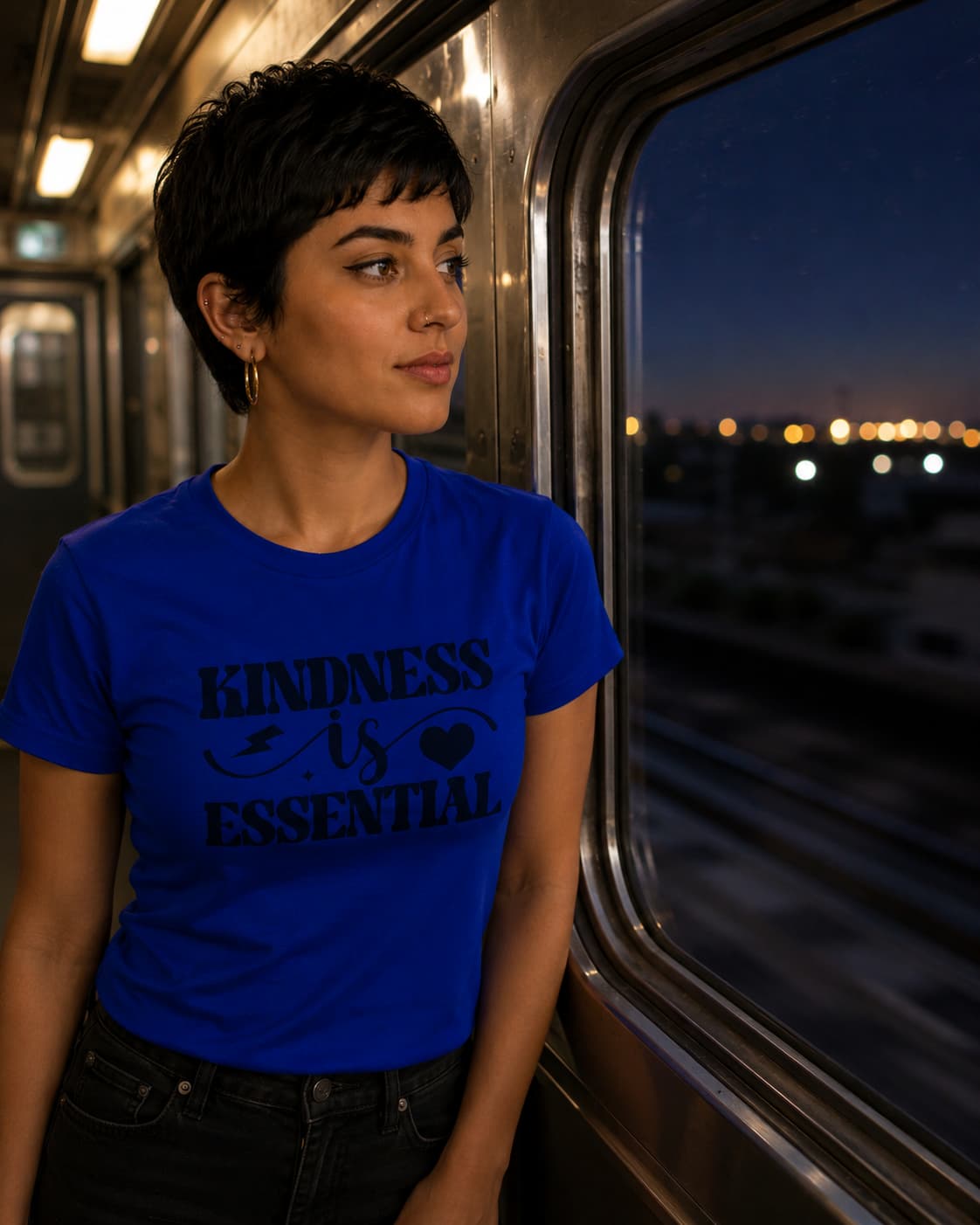WOMENS ROYAL BLUE ROUNDNECK T-SHIRT