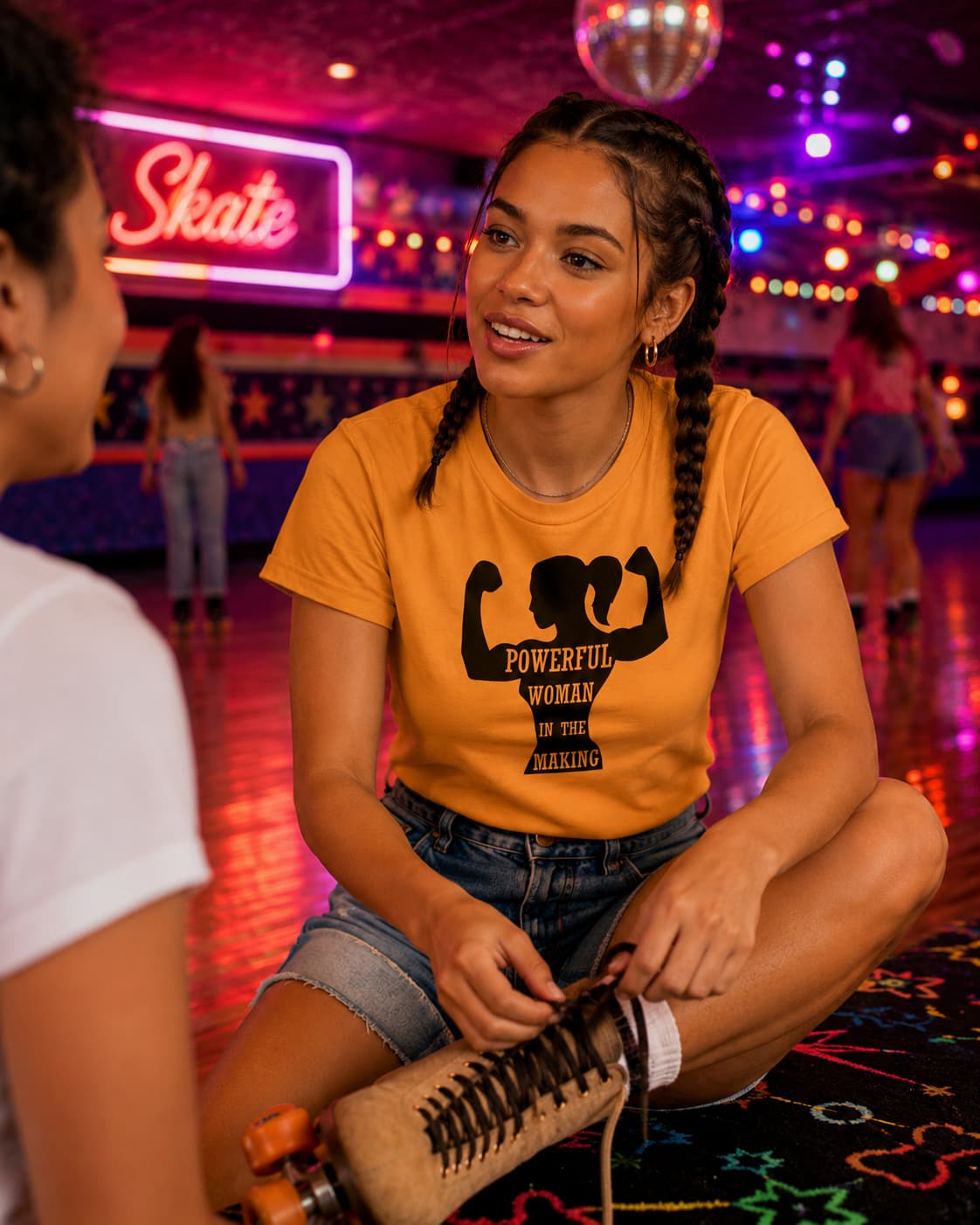 WOMENS MUSTARD YELLOW ROUNDNECK T-SHIRT