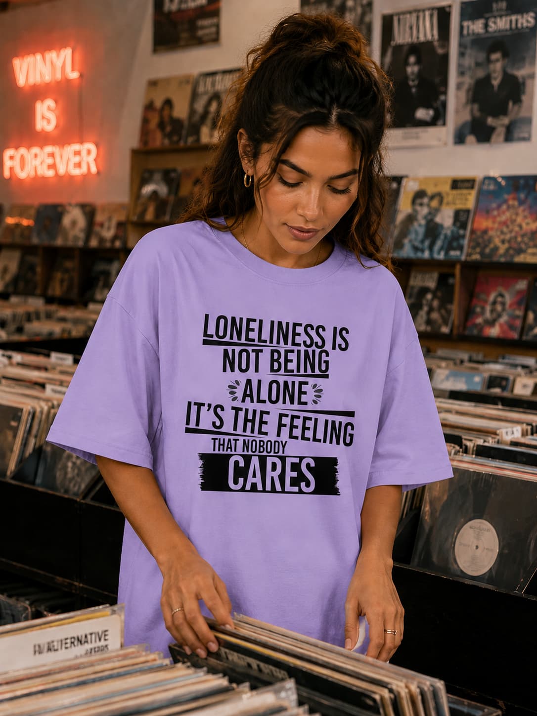 WOMENS IRIS LAVENDER OVERSIZED T-SHIRT