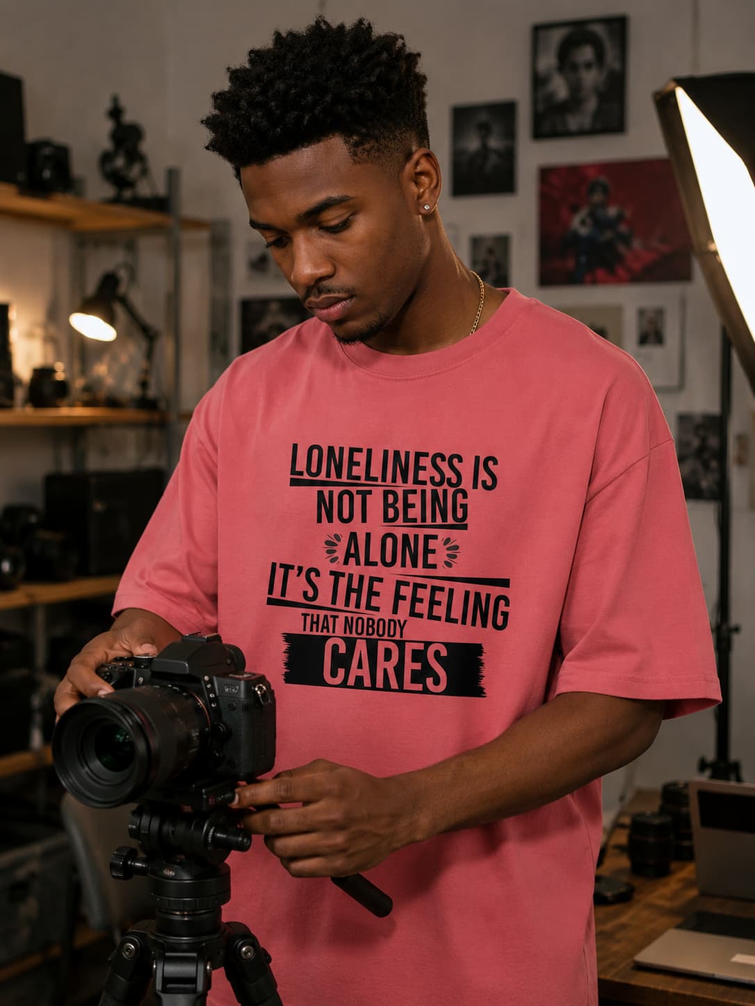 MENS DUSTY ROSE OVERSIZED T-SHIRT