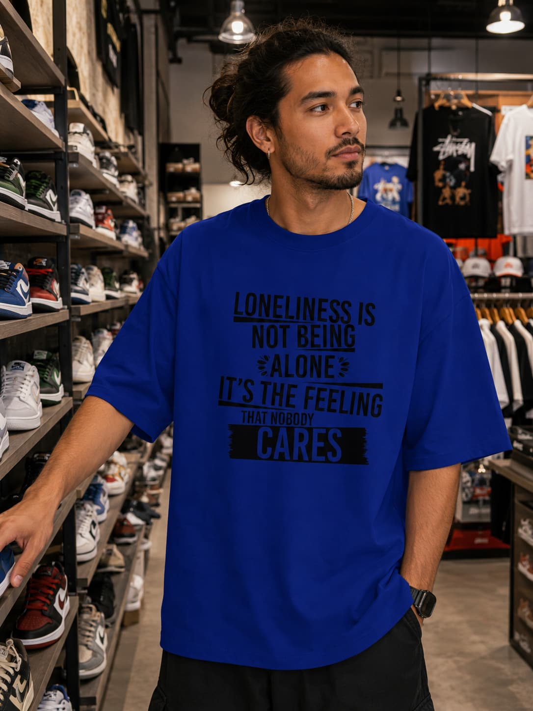 MENS ROYAL BLUE OVERSIZED T-SHIRT