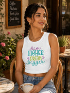WOMENS WHITE CROP TANK TOP