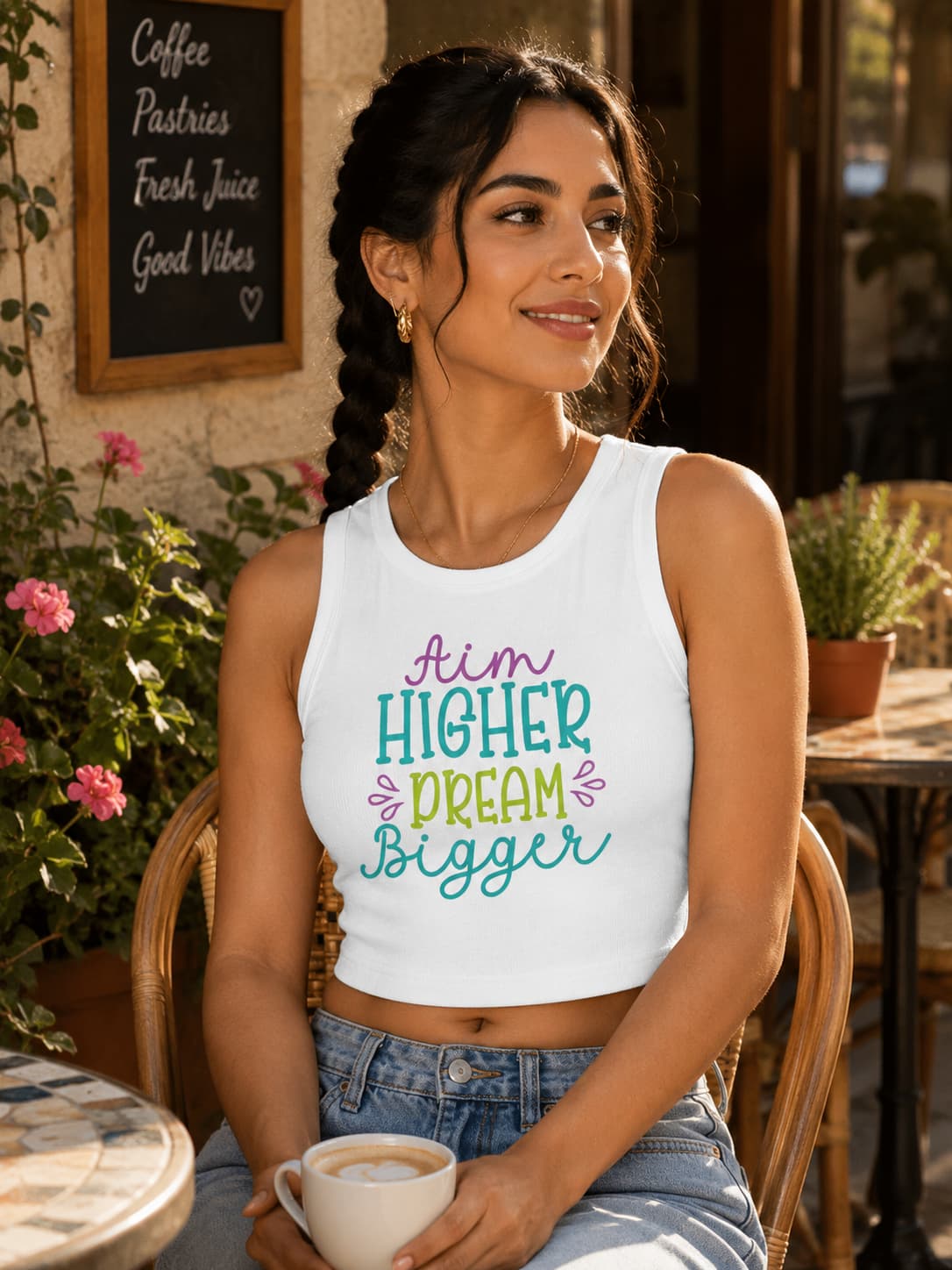 WOMENS WHITE CROP TANK TOP