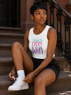 WOMENS WHITE CROP TANK TOP