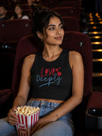 WOMENS BLACK CROP TANK TOP
