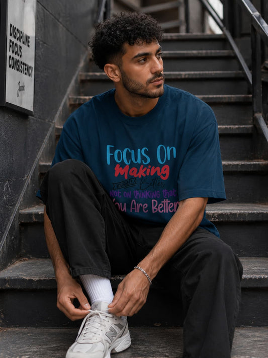 MENS NAVY BLUE OVERSIZED T-SHIRT
