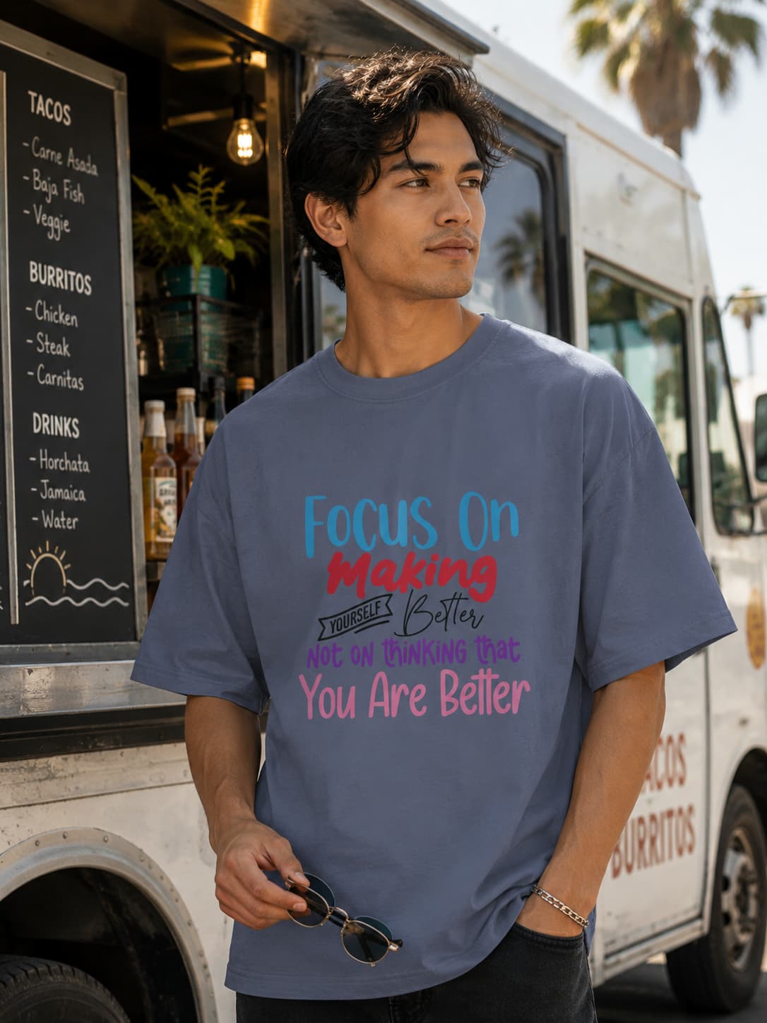MENS STEEL GREY OVERSIZED T-SHIRT