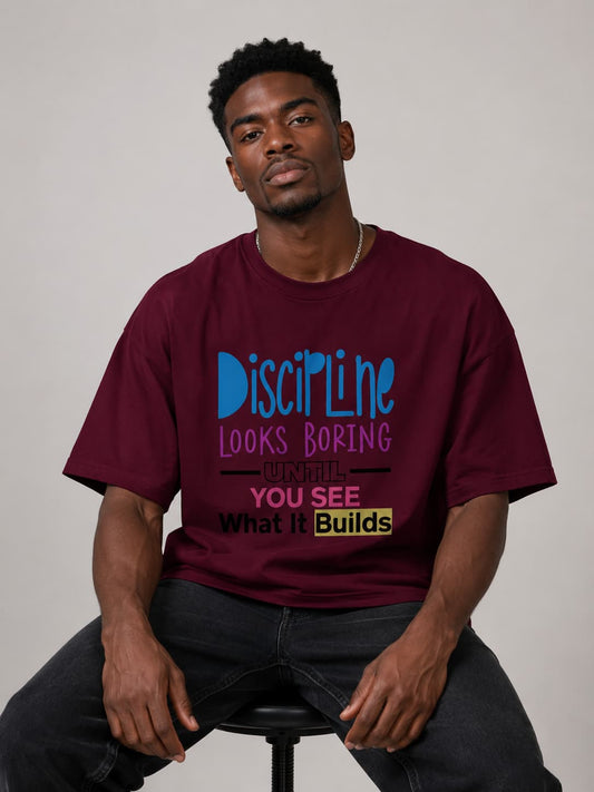 MENS BURGUNDY OVERSIZED T-SHIRT