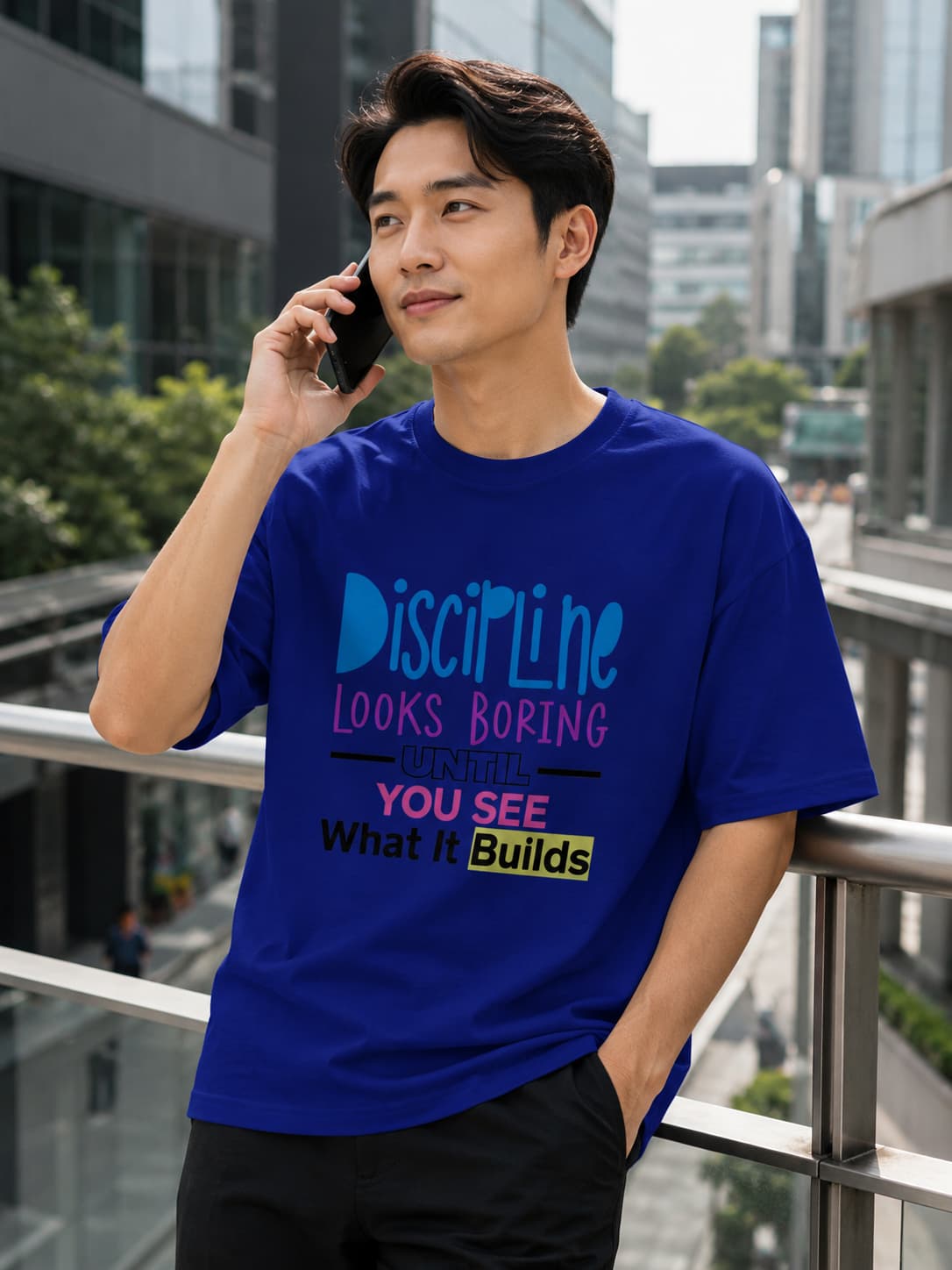 MENS ROYAL BLUE OVERSIZED T-SHIRT