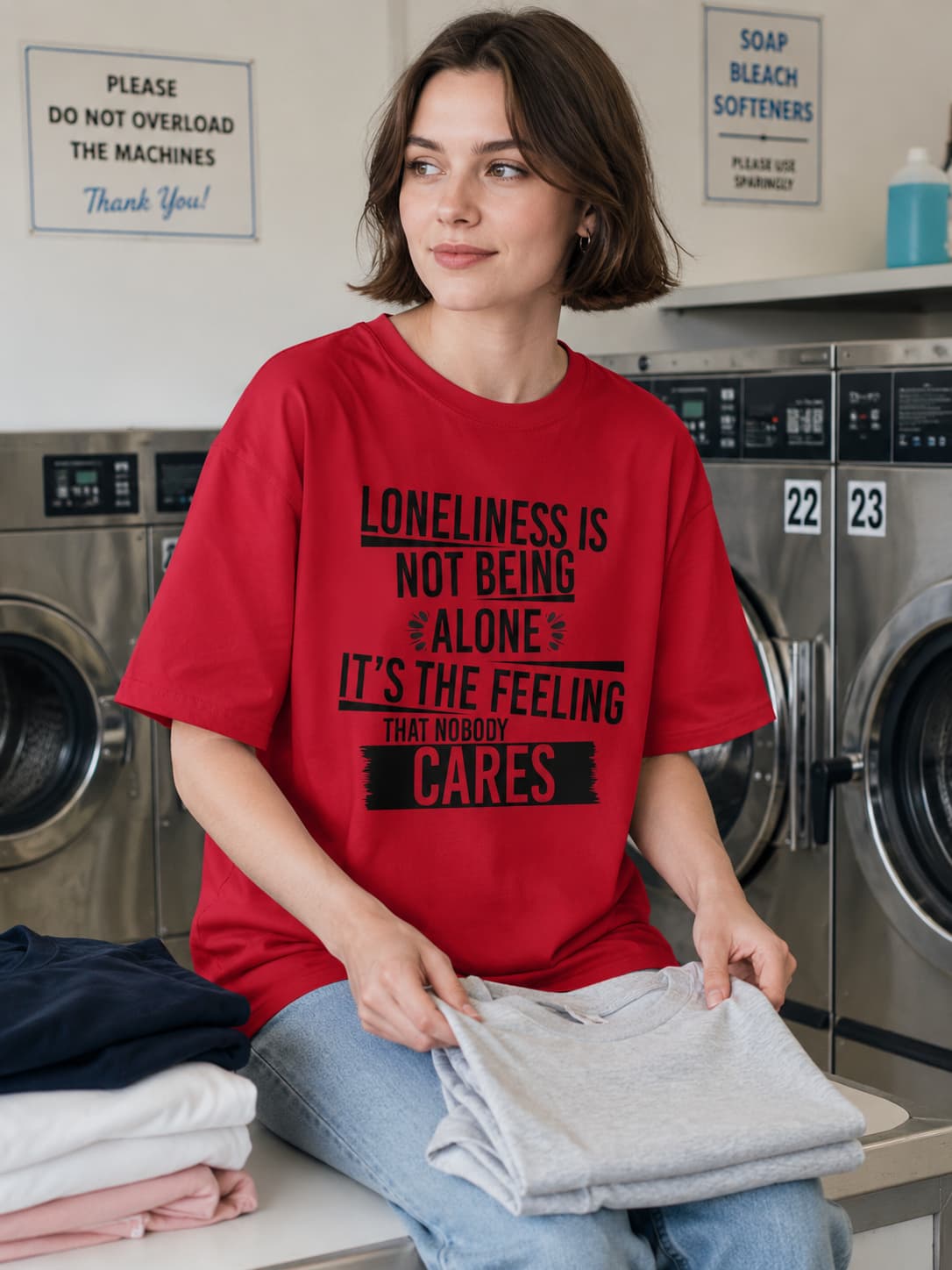 WOMENS RED OVERSIZED T-SHIRT