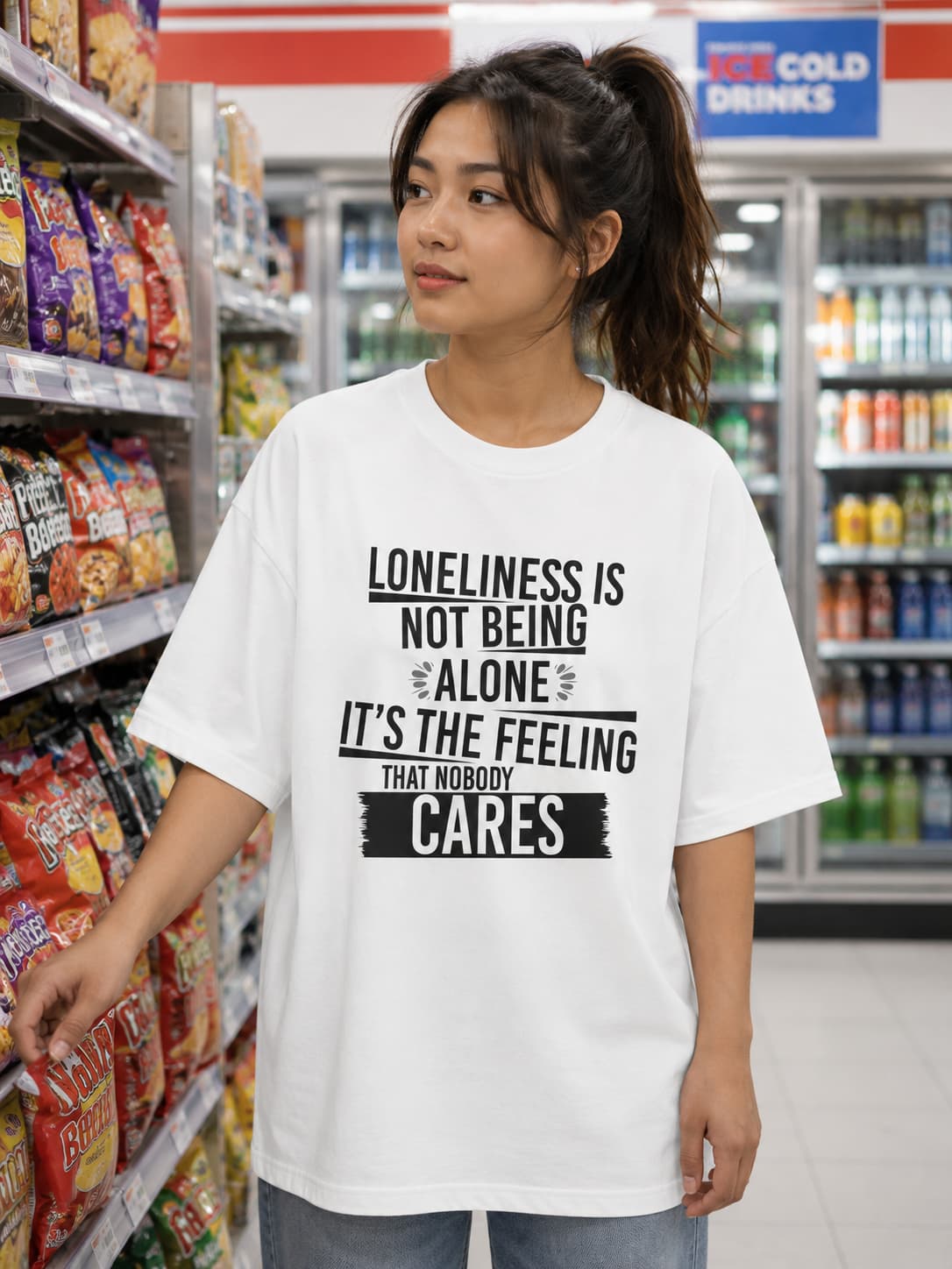 MENS WHITE OVERSIZED T-SHIRT