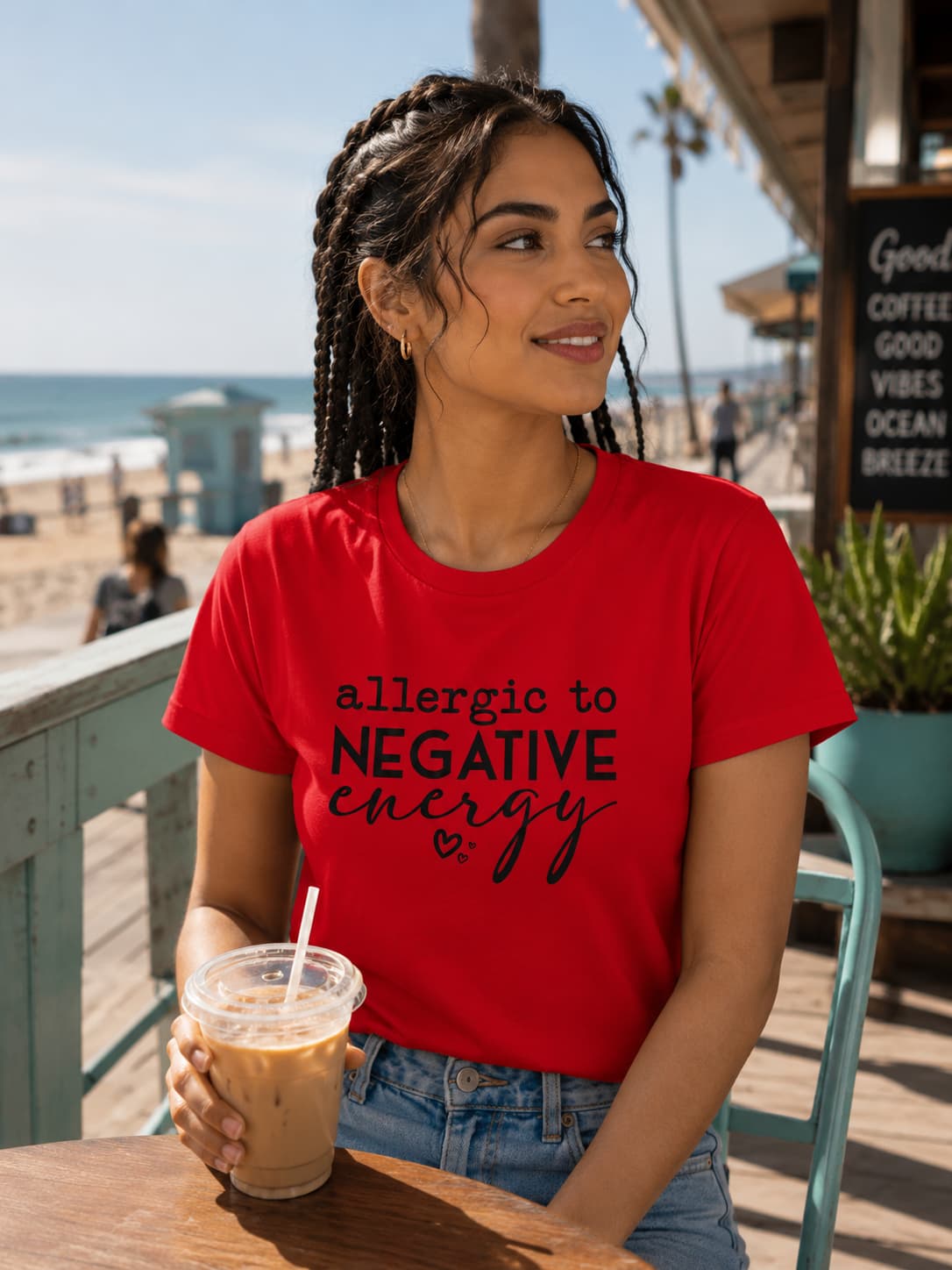 WOMENS RED ROUNDNECK T-SHIRT
