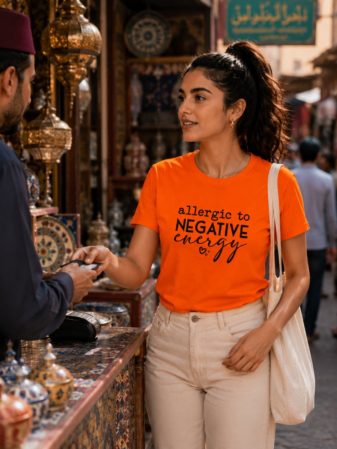 WOMENS ORANGE ROUNDNECK T-SHIRT