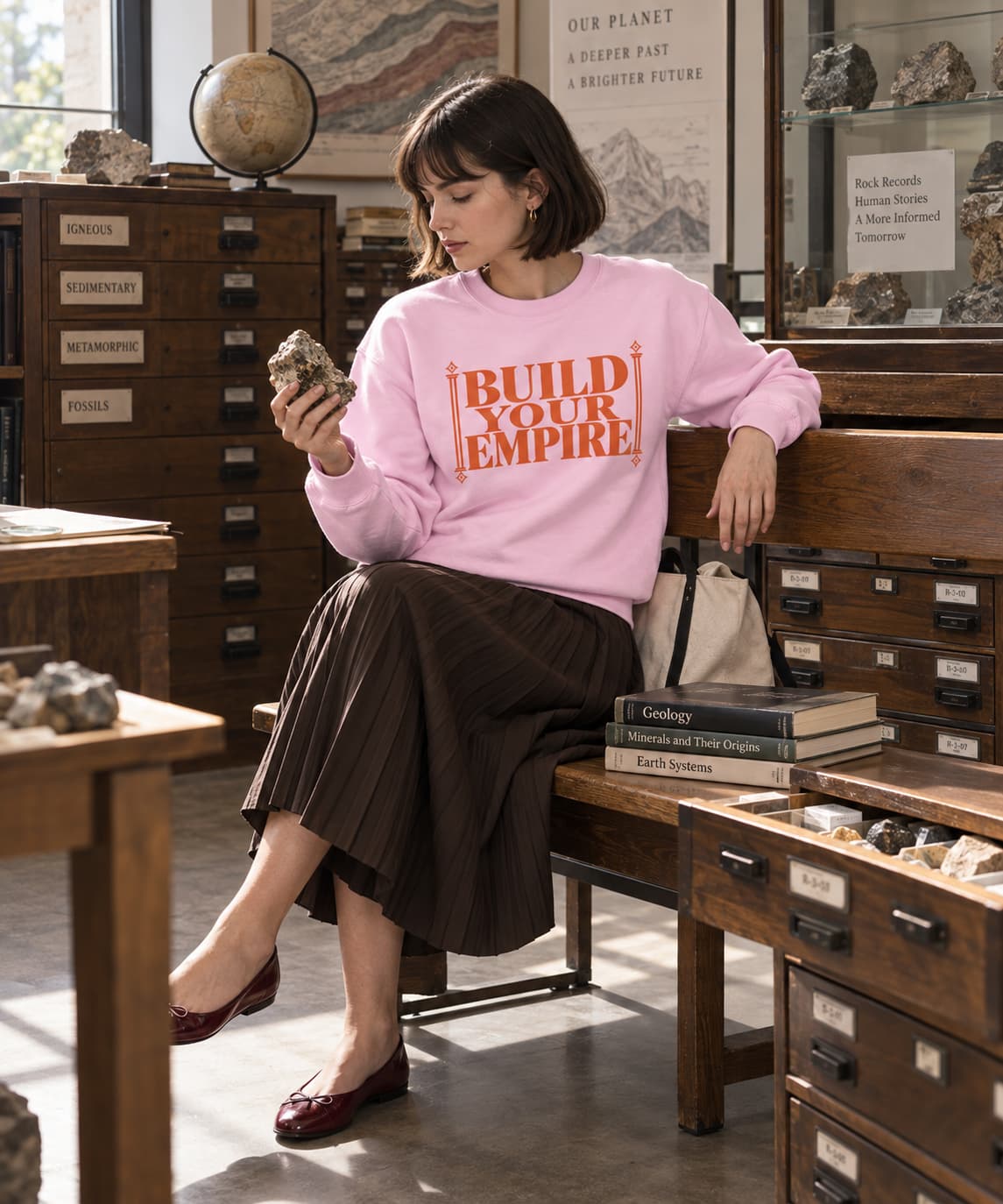 WOMENS LIGHT PINK SWEATSHIRTS