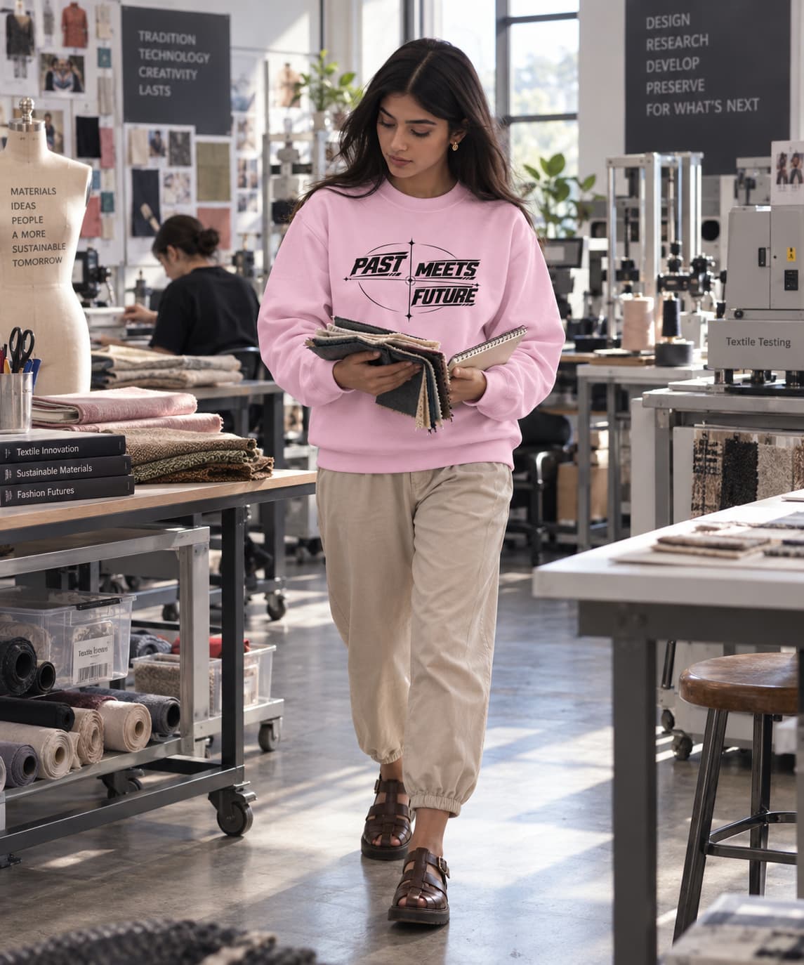 WOMENS LIGHT PINK SWEATSHIRTS