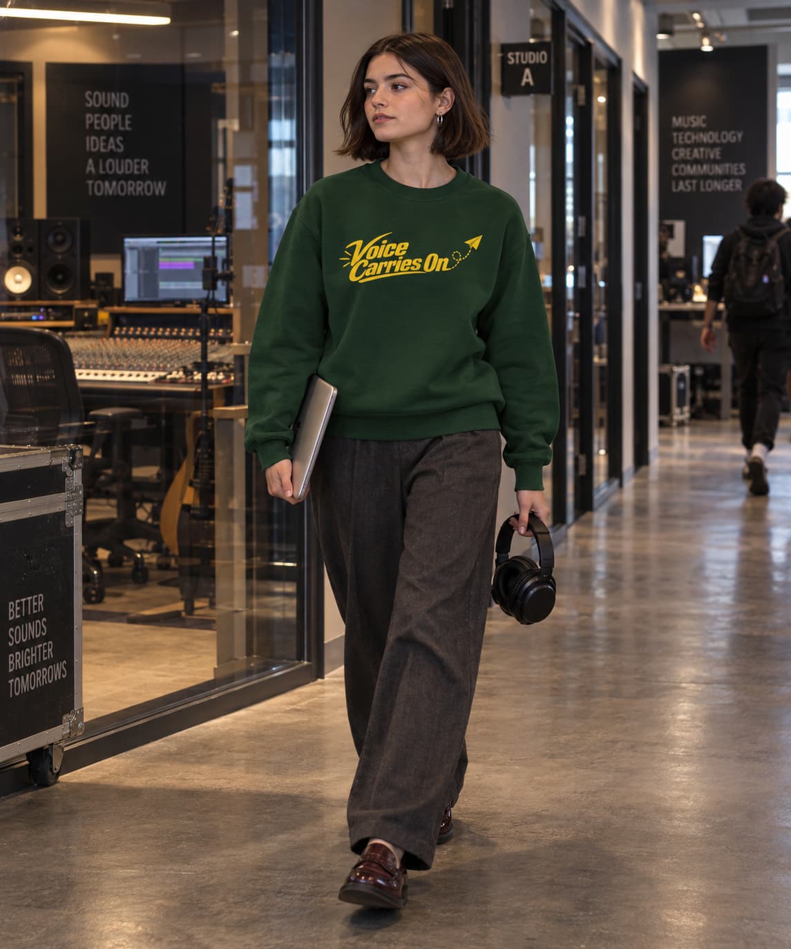 WOMENS OLIVE GREEN SWEATSHIRTS