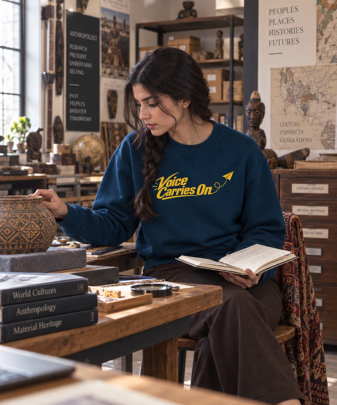 WOMENS NAVY BLUE SWEATSHIRTS
