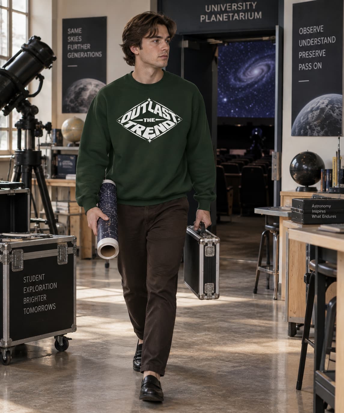 MENS OLIVE GREEN SWEATSHIRTS