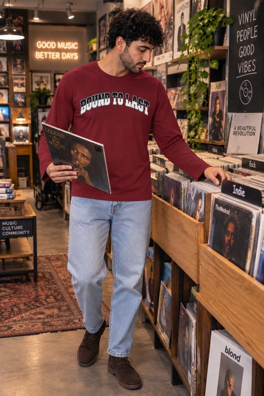 MENS MAROON ROUNDNECK FULL SLEEVE