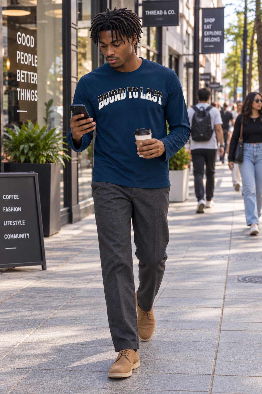 MENS NAVY BLUE ROUNDNECK FULL SLEEVE