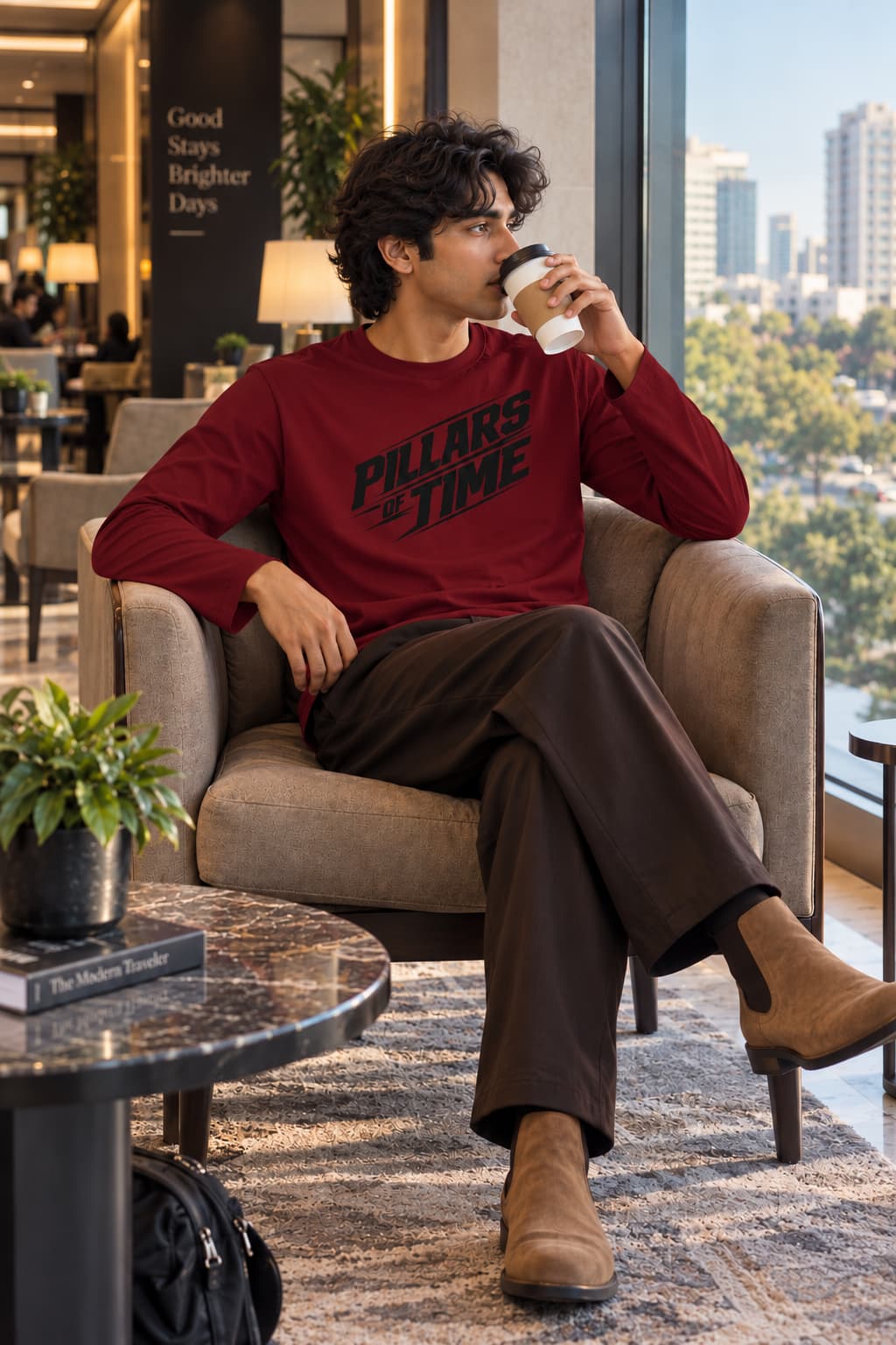 MENS MAROON ROUNDNECK FULL SLEEVE