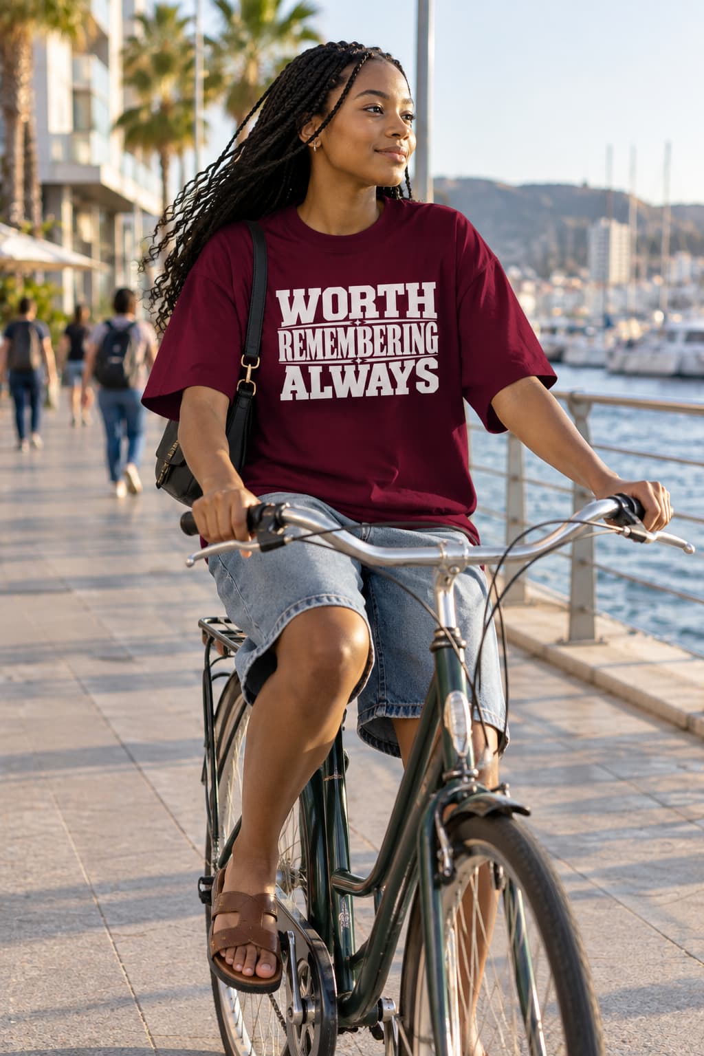 WOMENS BURGUNDY OVERSIZED ROUNDNECK T-SHIRT