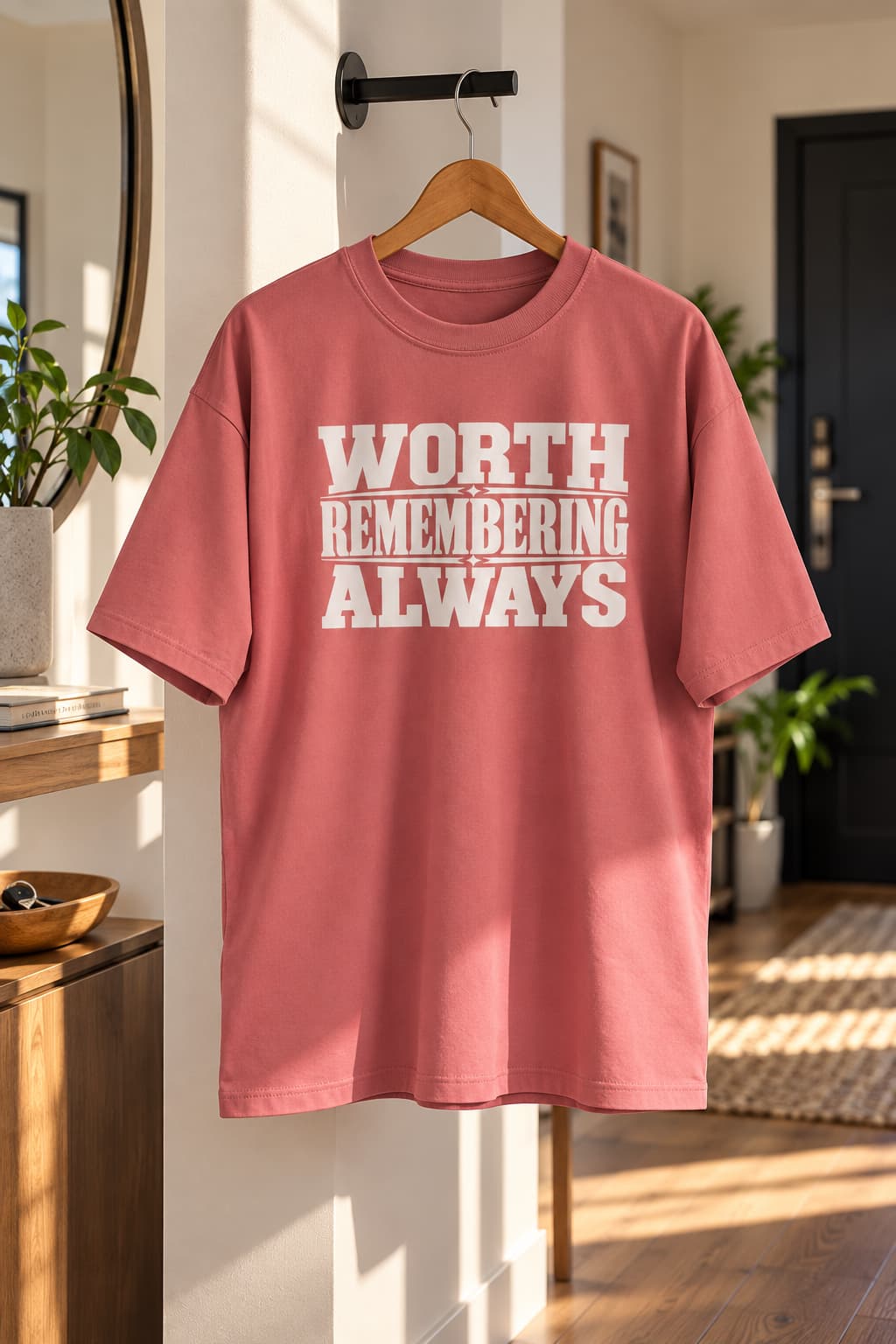 UNISEX DUSTY ROSE OVERSIZED ROUNDNECK T-SHIRT