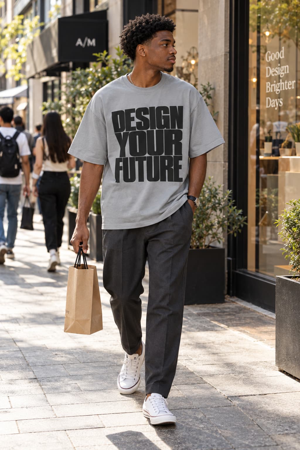 MENS SILVER FROST OVERSIZED ROUNDNECK T-SHIRT